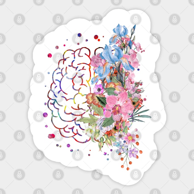 Brain anatomy Sticker by RosaliArt